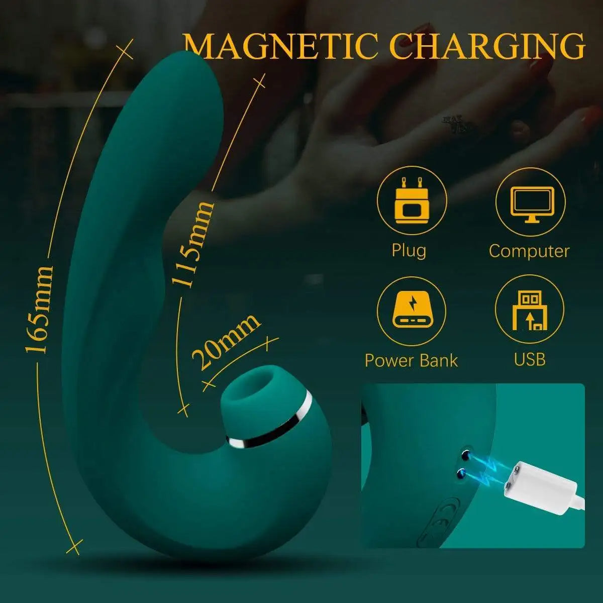 Vibromasseur gode double extrémité - Vibromasseur point G Clit Sucking Sex Toys pour femmes