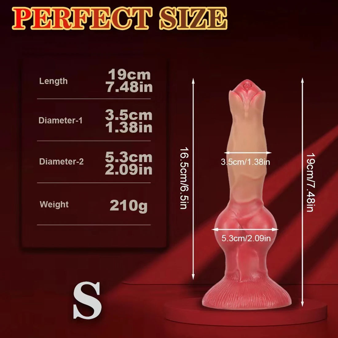 Realistischer Hundedildo-Analplug – Riesiger Fleischdildo aus Silikon mit großem Saugnapf.