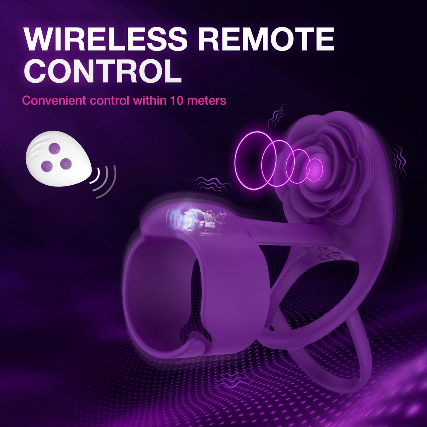 Anneau pénien vibrant télécommandé Domlust - Stimulateur de clitoris rose violet, jouet sexuel pour couple