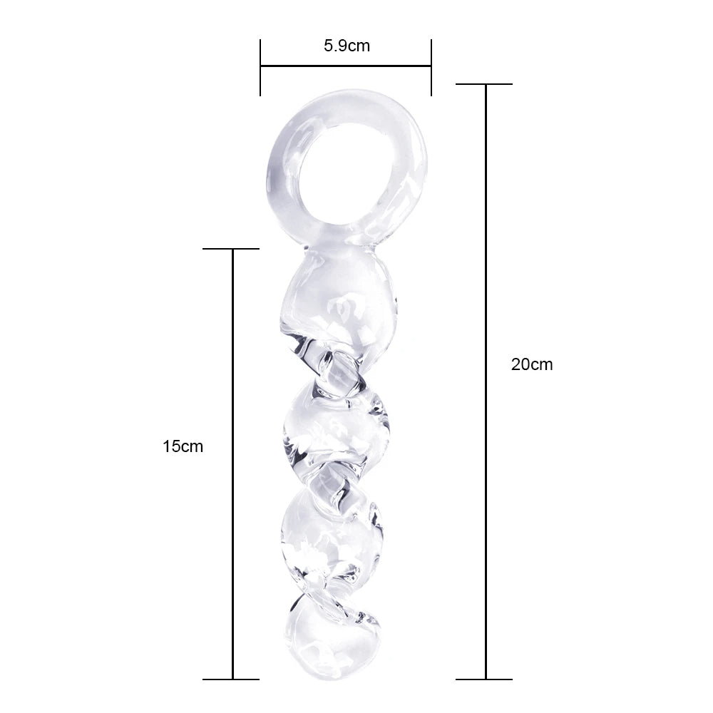 Godemichet anal en verre - Jouets sexuels anaux en cristal Pyrex pour point G pour femmes et hommes