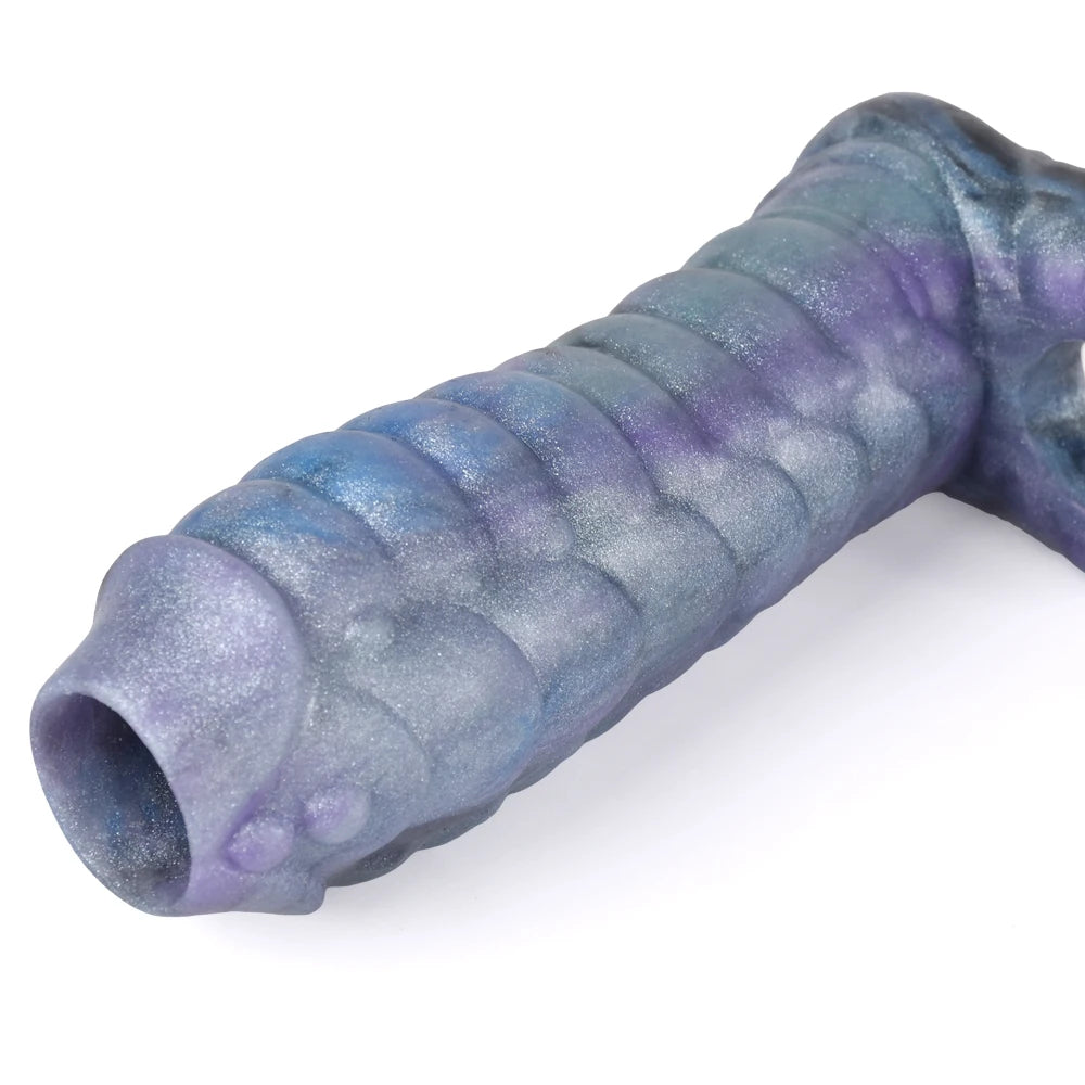 Masturbateur masculin à manches nervurées Monsterdildo - Jouet sexuel d'agrandissement de pénis de dragon en silicone pour hommes