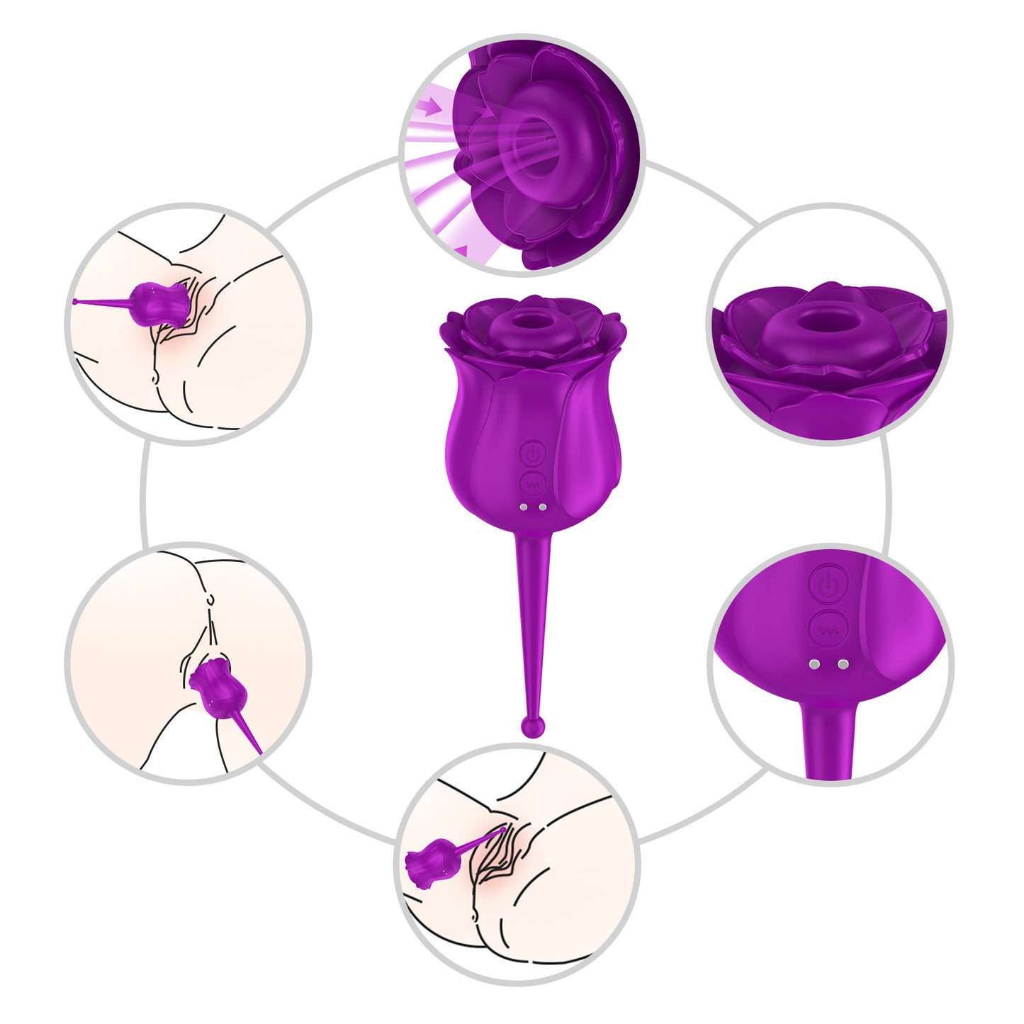 Nippel-Klit-Saugstimulator Rose Toys - Fantasy Petal Frauen Vibrator Geschenke