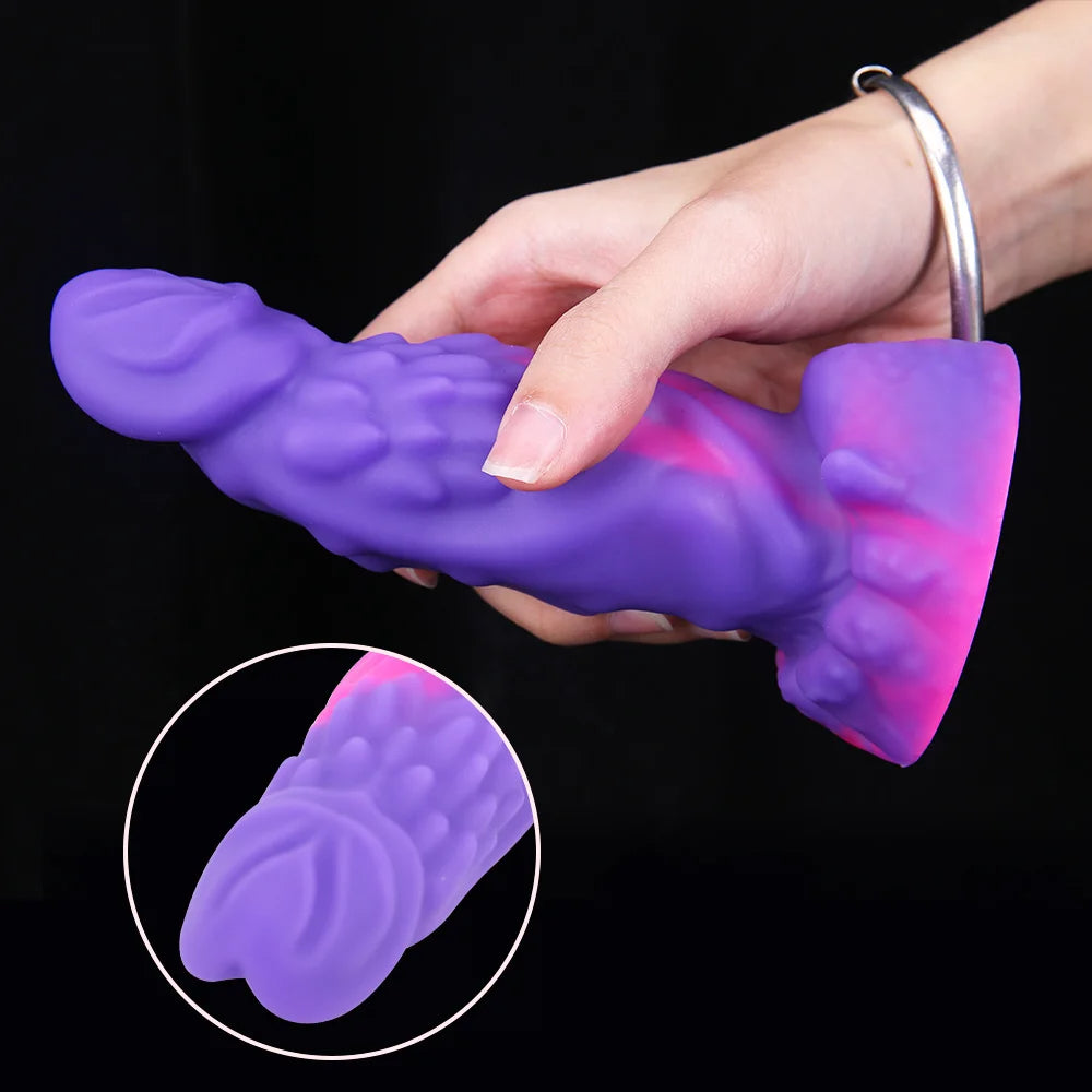 Exotischer Drachenmonster-Dildo – Silikon-Saugnapf-Buttplug G-Punkt-Prostata-Spielzeug