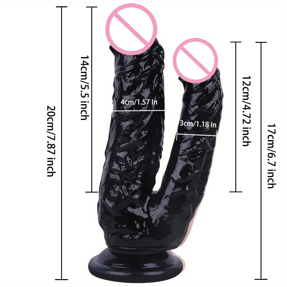 Plug anal gode noir double extrémité - Godes anaux réalistes Couple Sex Toys pour femmes
