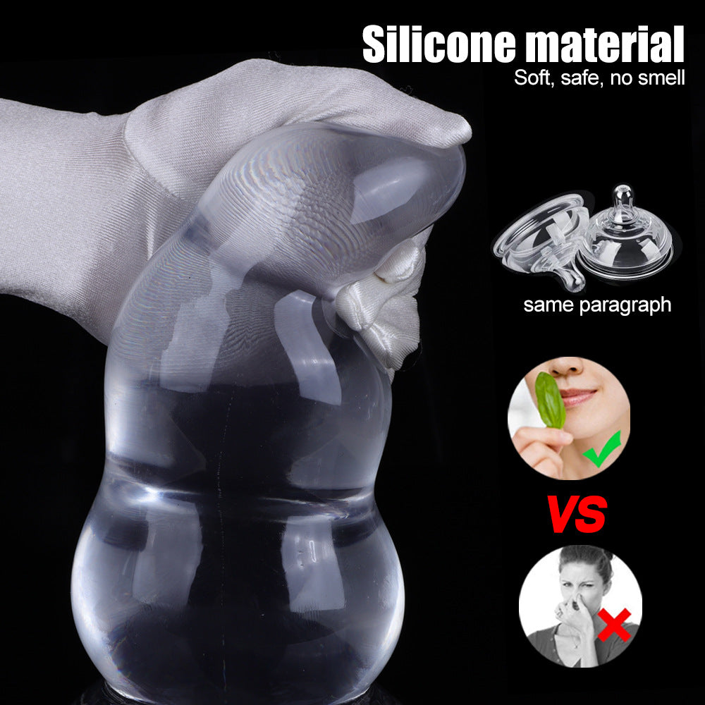 Große riesige Silikondildos – transparenter Jelly-Riesen-Analplug mit starkem Saugnapf