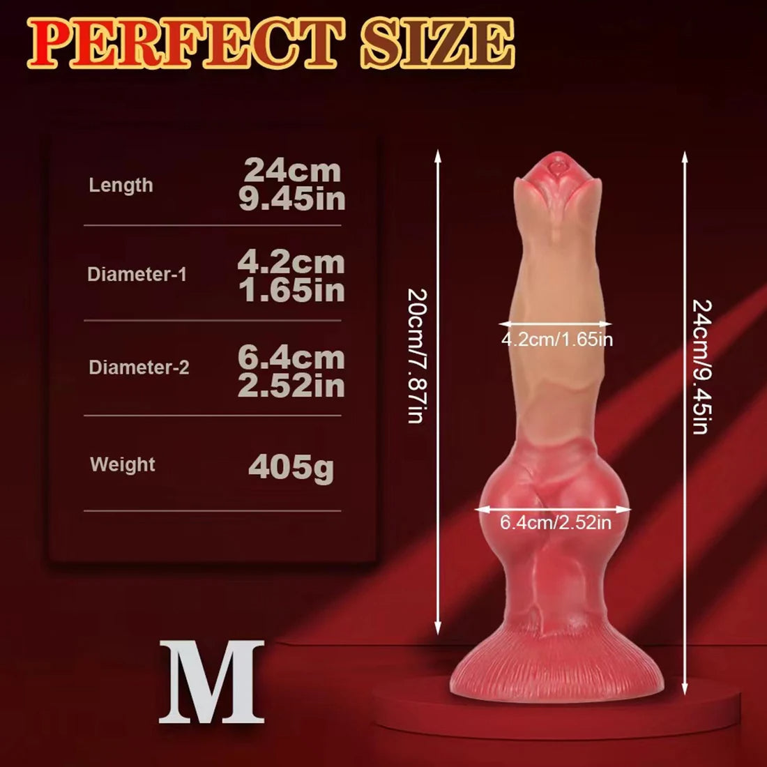 Realistischer Hundedildo-Analplug – Riesiger Fleischdildo aus Silikon mit großem Saugnapf.