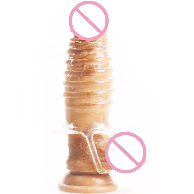 Agrandisseur de pénis à manchon Jelly Cock - Anneau de pénis retarde l'éjaculation Préservatif Sex Toy pour hommes