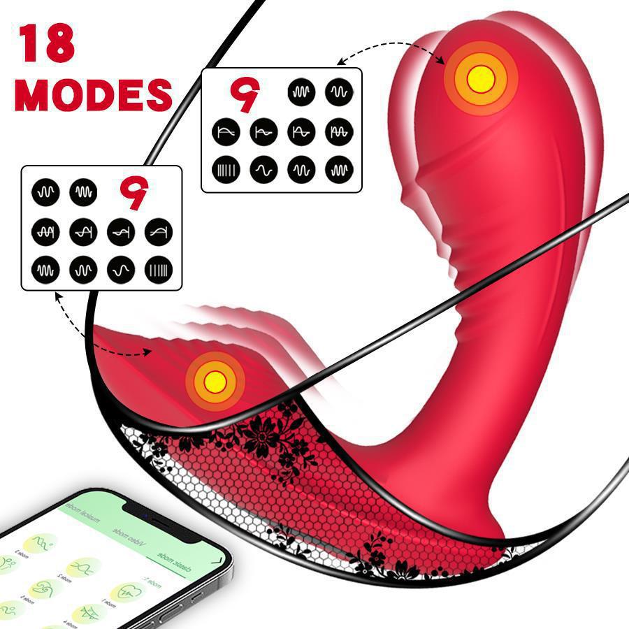 APP-gesteuerter Klitorisvibrator – Doppelend-G-Punkt-Dildo-Vibrator-Klitoris-Stimulator