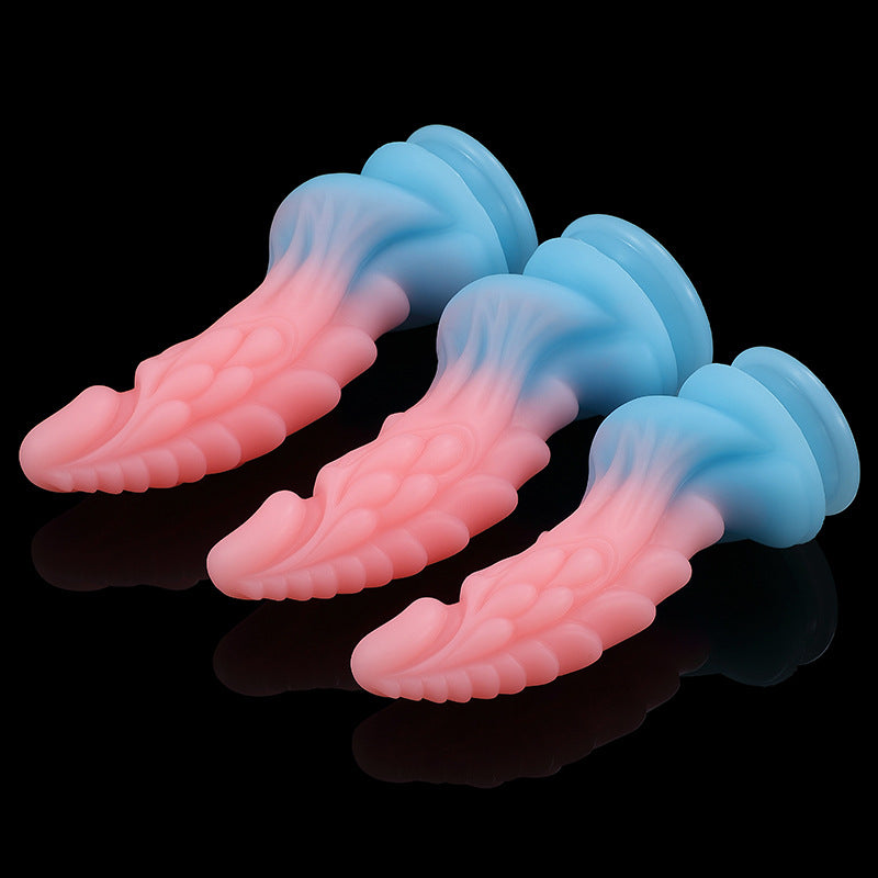 Leuchtender Drache-Monsterdildo-Buttplug – Exotisches Silikon-Dildo-Sexspielzeug mit Saugnapf