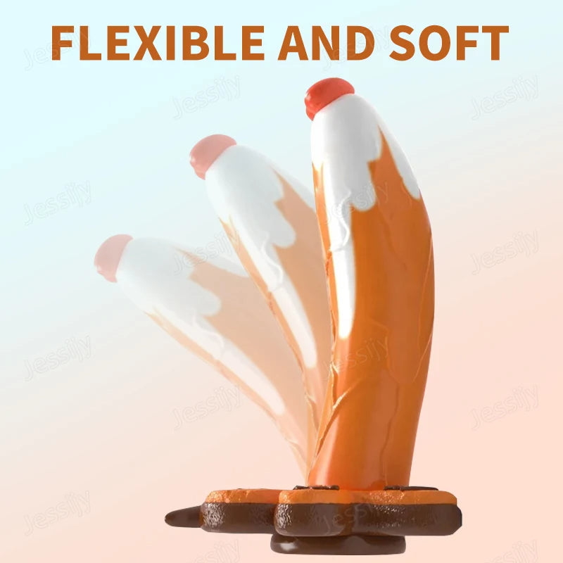 Sangle colorée sur gode godemichet anal - bonhomme en pain d'épice en silicone godes réalistes jouet anal