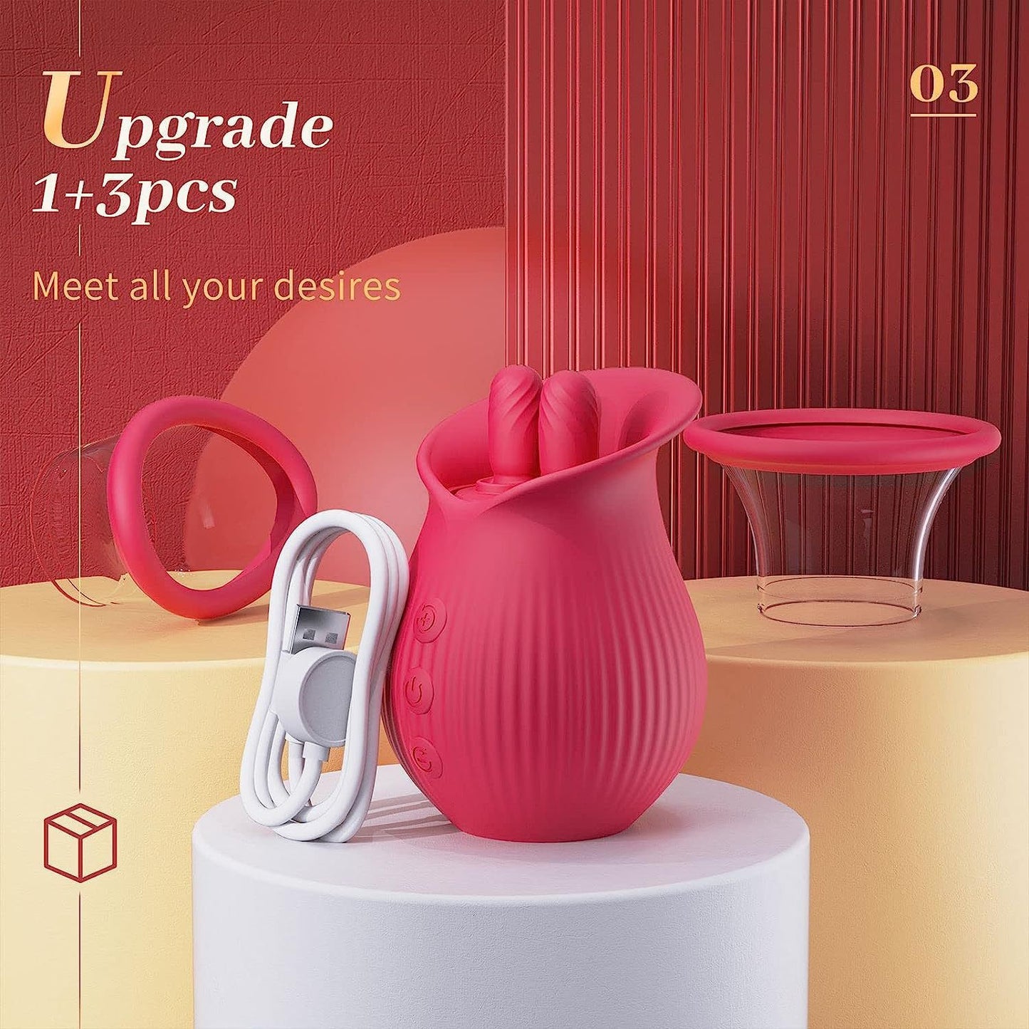 Stimulateur de clitoris de mamelon - Double langue rotative léchant des jouets sexuels féminins à succion orale