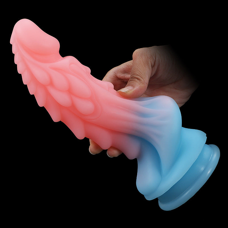 Leuchtender Drache-Monsterdildo-Buttplug – Exotisches Silikon-Dildo-Sexspielzeug mit Saugnapf