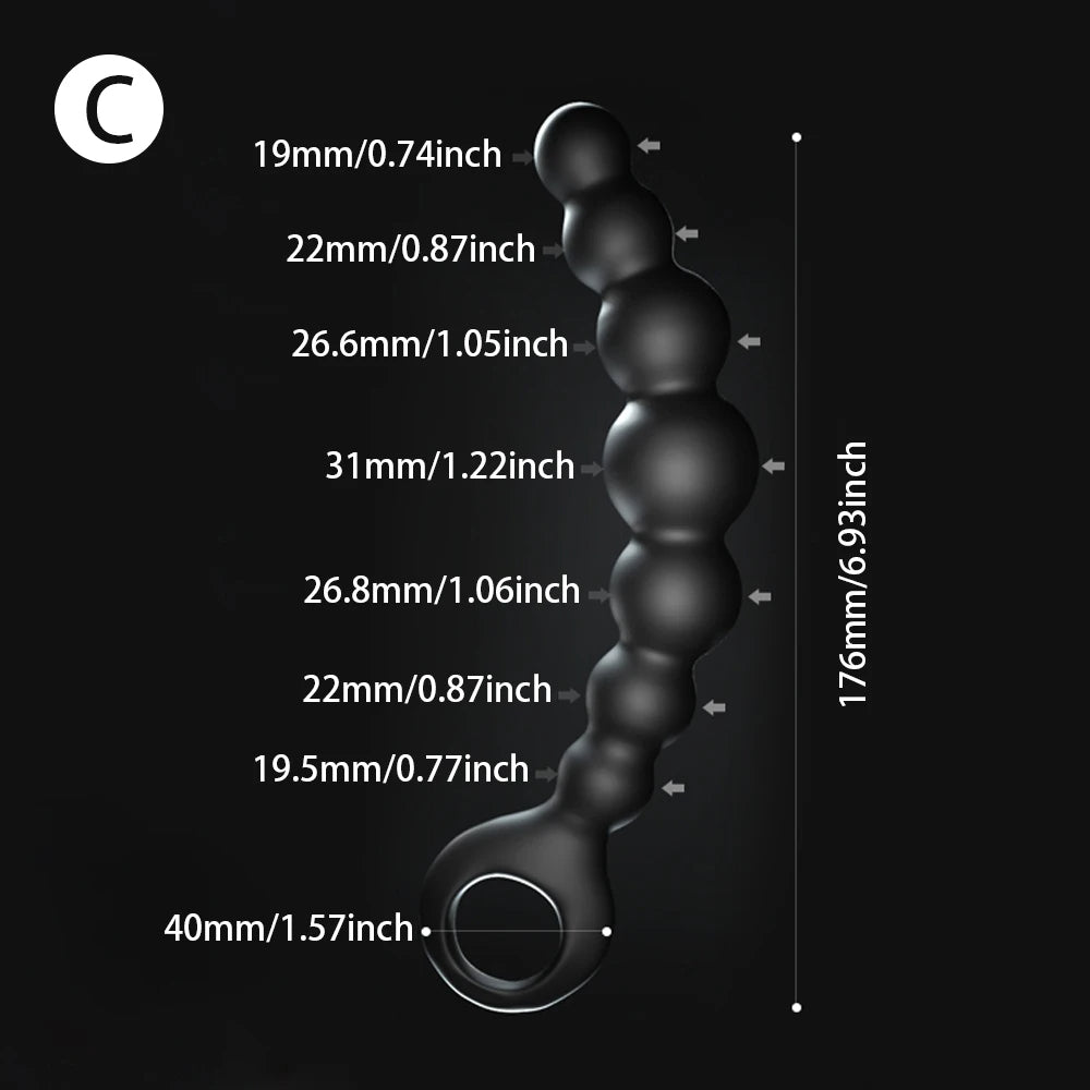 Big Anal Dildo Sex Toys - Knotted Silicone Dildos Anal Beads Dilator Sex Whip Anal Toys