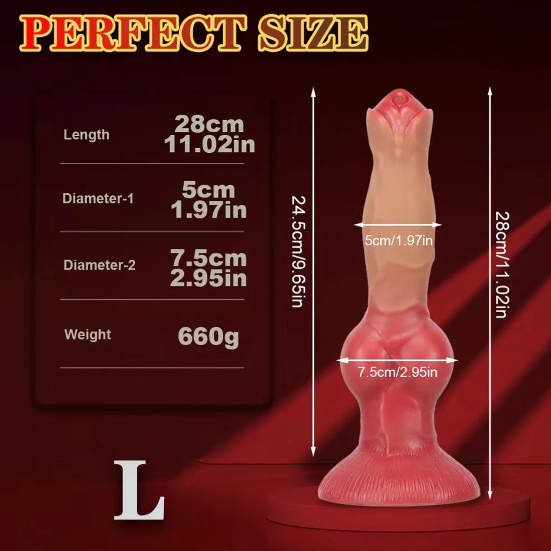 Realistischer Hundedildo-Analplug – Riesiger Fleischdildo aus Silikon mit großem Saugnapf.