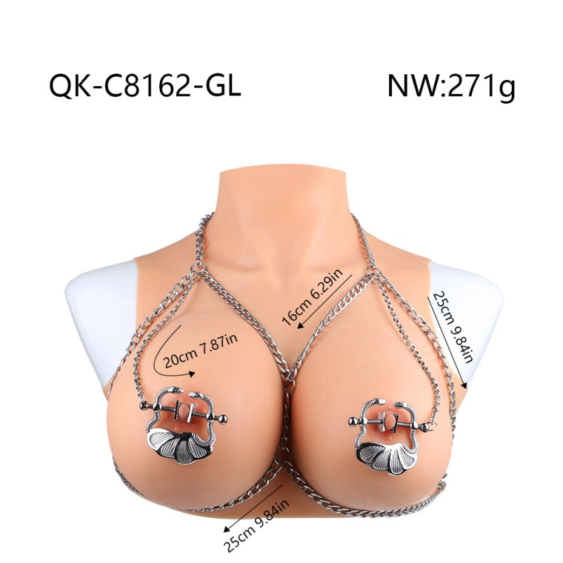 Pinces à tétons en métal à sangle Bettie Bondage - Idéales pour les couples, jouets BDSM pour taquiner sexuellement