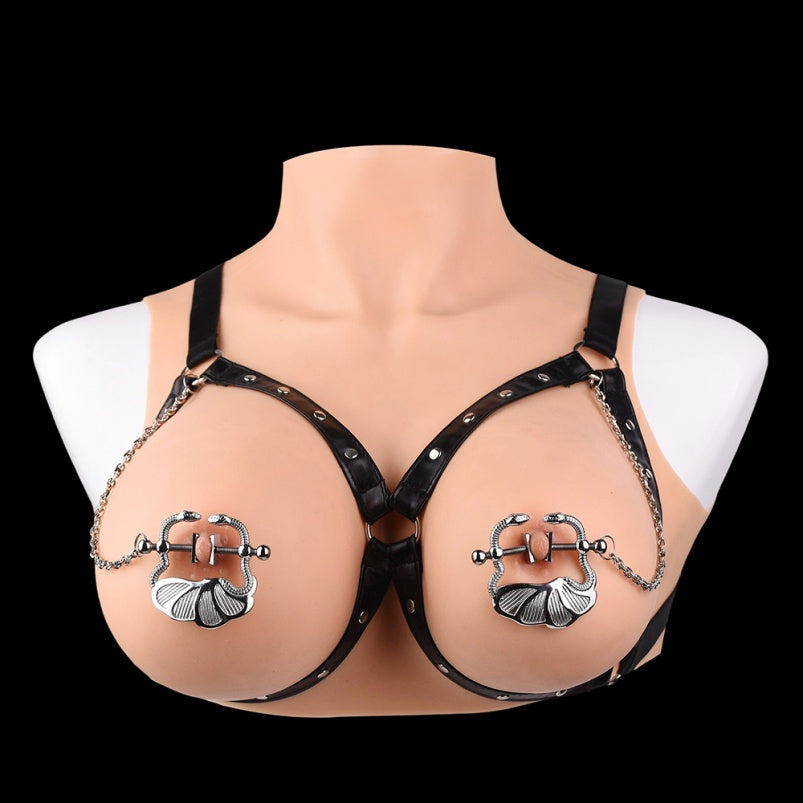 Pinces à tétons en métal à sangle Bettie Bondage - Idéales pour les couples, jouets BDSM pour taquiner sexuellement