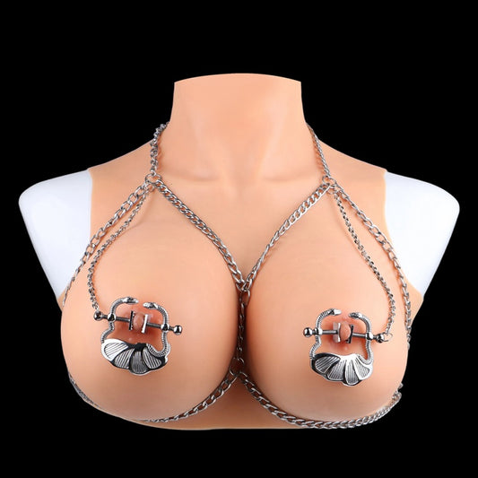 Strap-On Metal Nipple Clamps Bettie Bondage- Ideal for Couples Sexual Tease BDSM Toys
