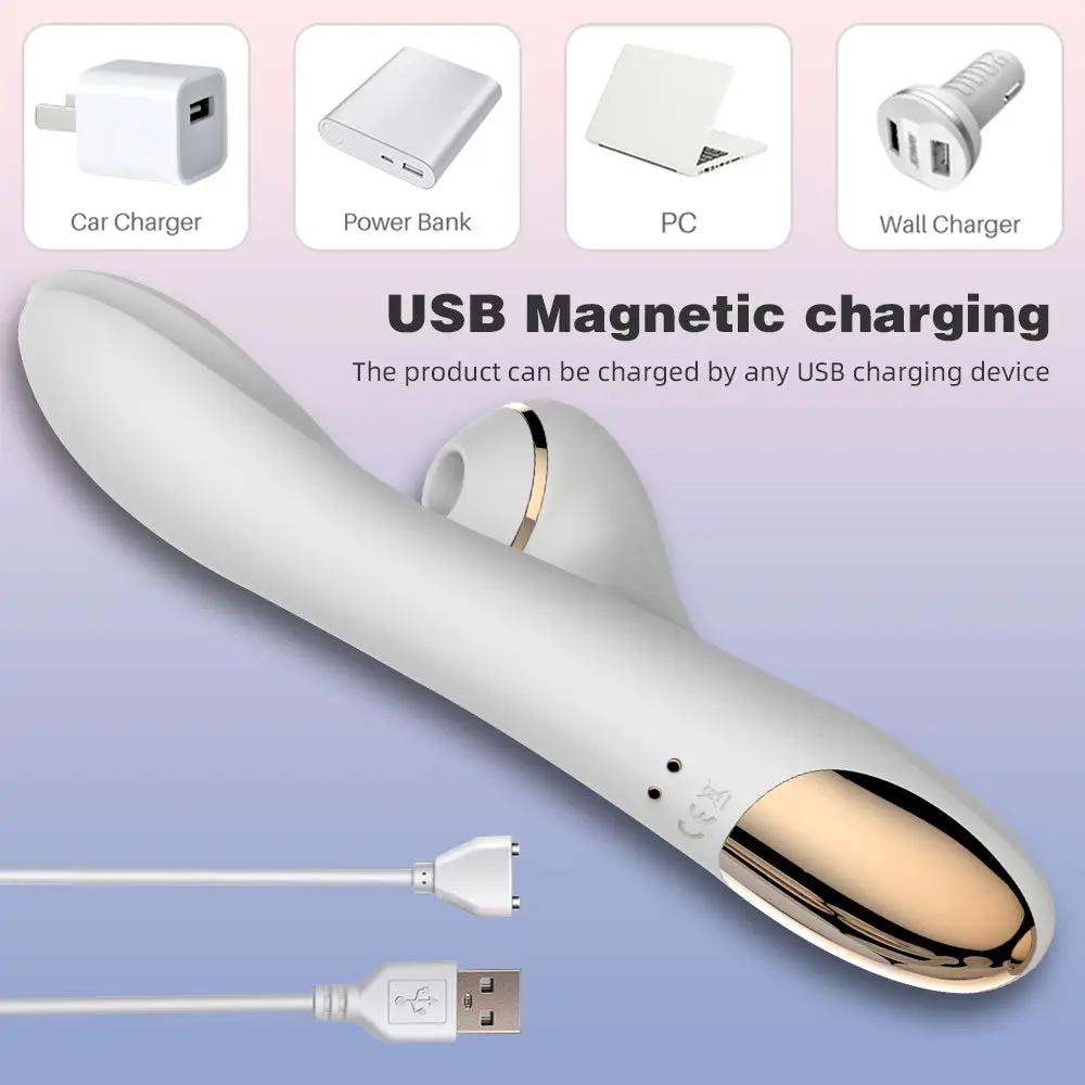 Clit Sucking G-spot Vibrator- Rabbit Clitoral Vibrating Anal Plug Sex Toys for Women