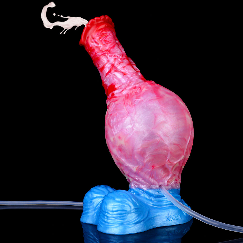 Gode gonflable Monsterdildo éjaculant Butt Plug - Jouets sexuels anaux de massage de la prostate noués en silicone pour femmes