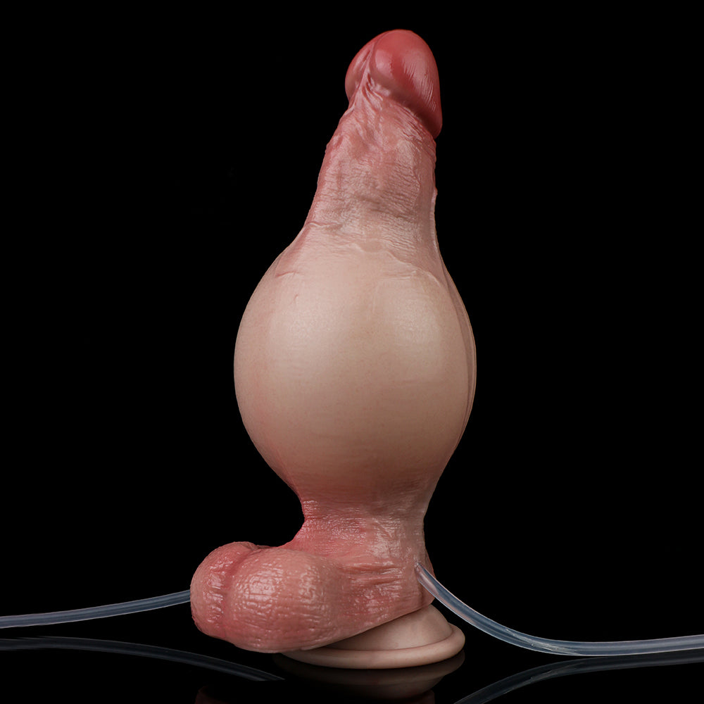 Realistischer Dildo, Analplug, aufblasbarer ejakulierender Silikondildo, Prostatamassagegerät