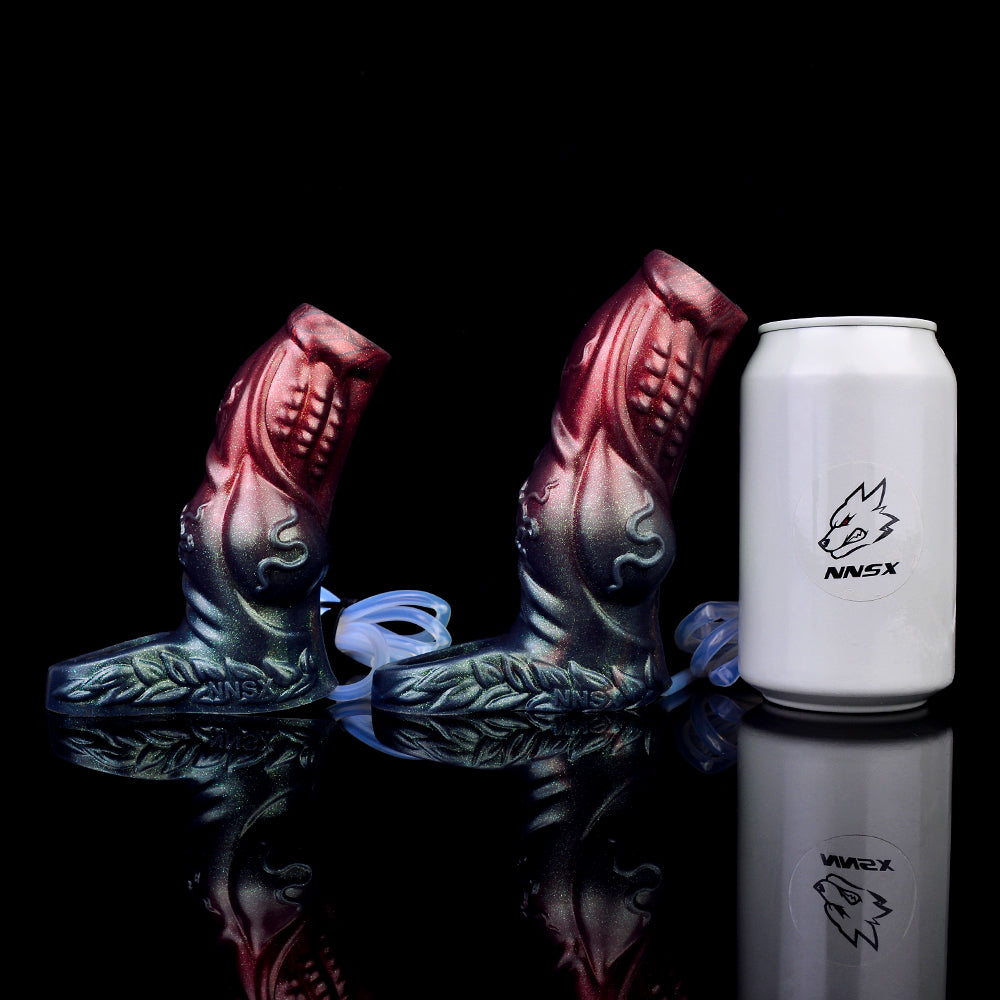 Schwarze Samurai-Spritz-Penishülle – Fantasy Cocksleeve Extender Fake Cum Kondom