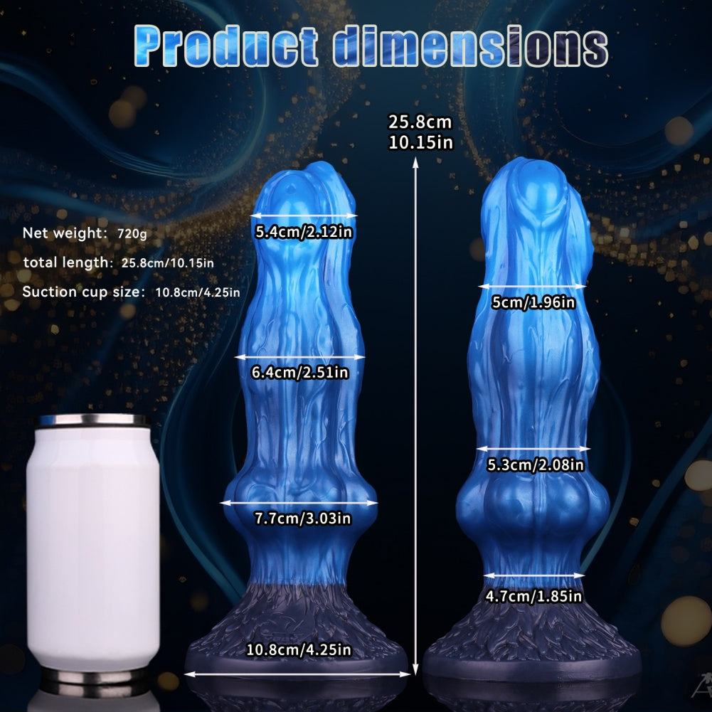 Monster Tri-Wolf Fantasy Knot Dildo - Double-Layer Silicone Vaginal Climax Toy