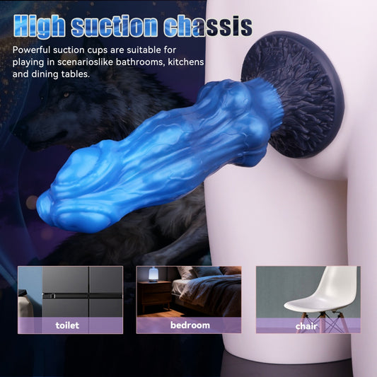 Godemiché Monster Tri-Wolf Fantasy Knot - Jouet vaginal double couche en silicone pour l'orgasme