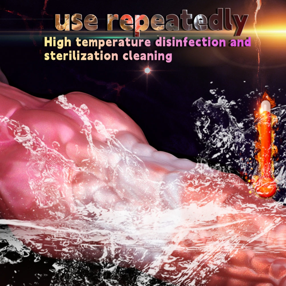 Female Vaginal Masturbation Monster Cock Suction Cup - Localized Expansion Fantasy Silicone Dildo