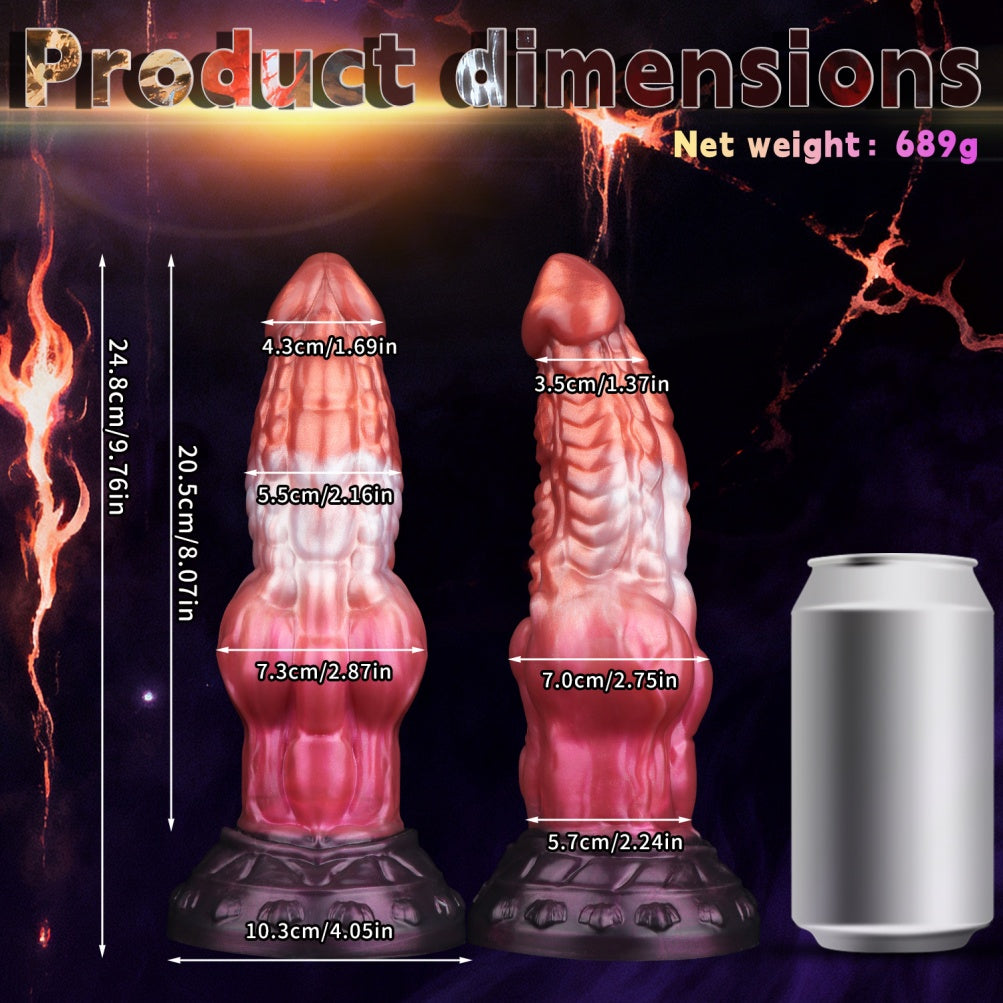 Female Vaginal Masturbation Monster Cock Suction Cup - Localized Expansion Fantasy Silicone Dildo
