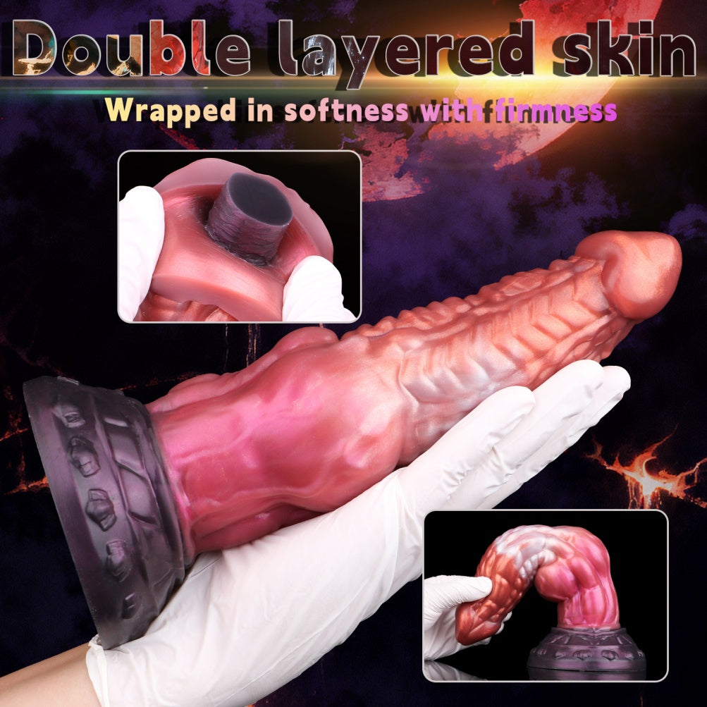Female Vaginal Masturbation Monster Cock Suction Cup - Localized Expansion Fantasy Silicone Dildo