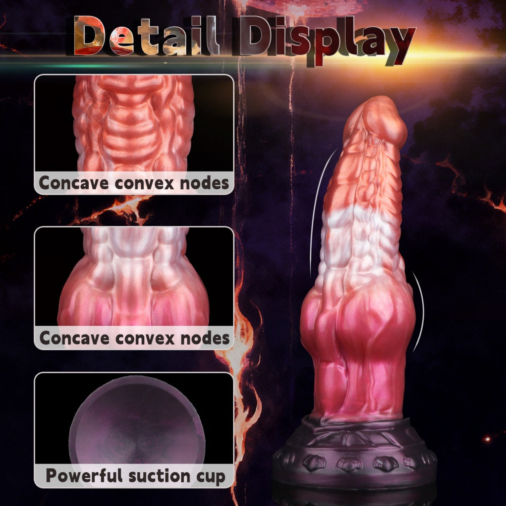 Female Vaginal Masturbation Monster Cock Suction Cup - Localized Expansion Fantasy Silicone Dildo