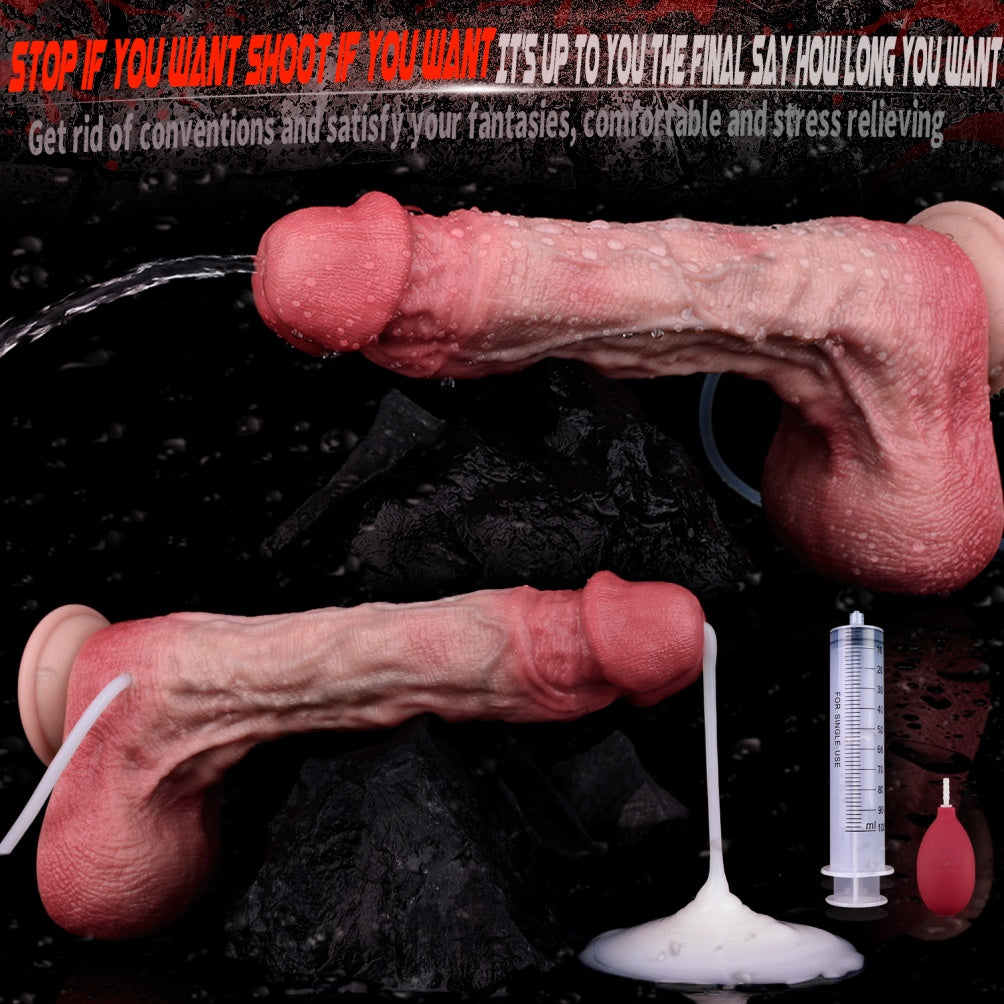10-Inch Extra Long Squirt Simulated Dildo - Fantasy Female Vaginal Insertion Masturbation Toy