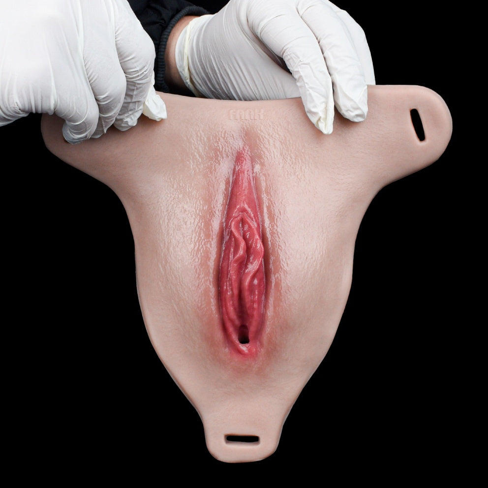 Culotte de vagin artificiel en silicone réaliste pour le travestissement | Vagin artificiel portable durci au platine avec harnais de type « strap-on »