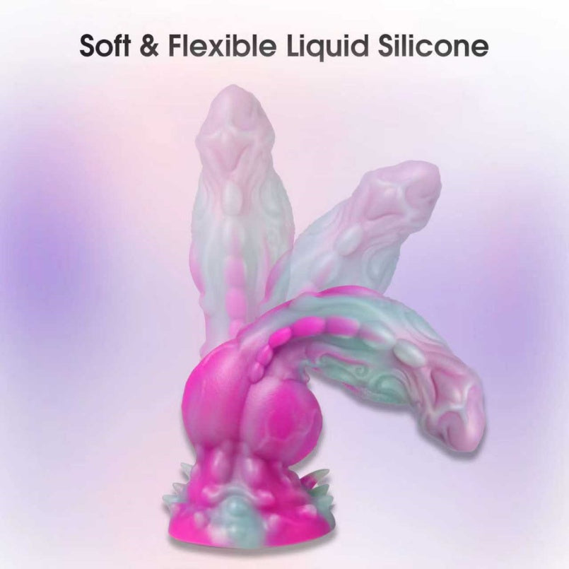 Gode fantastique en silicone en forme de chien monstre anormal – Jouet d'insertion avec expansion localisée pour la stimulation vaginale