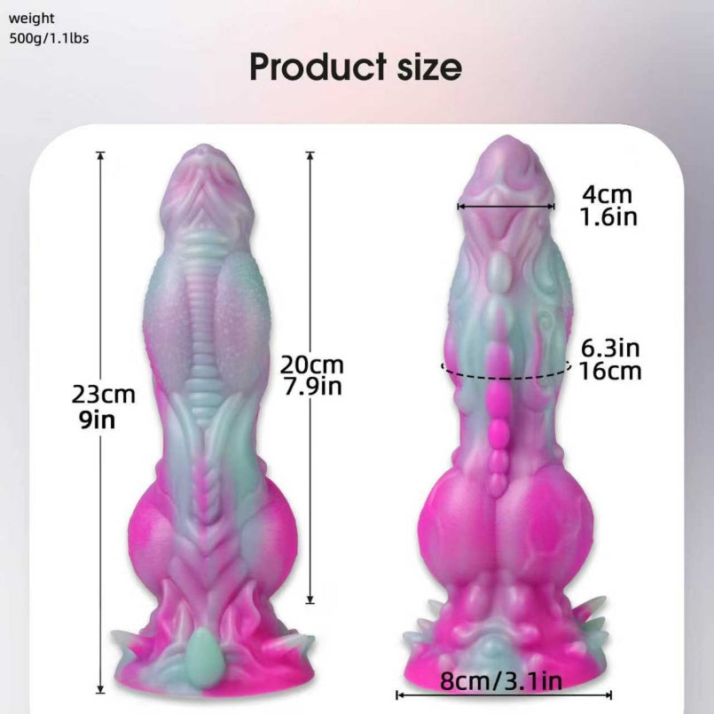 Gode fantastique en silicone en forme de chien monstre anormal – Jouet d'insertion avec expansion localisée pour la stimulation vaginale