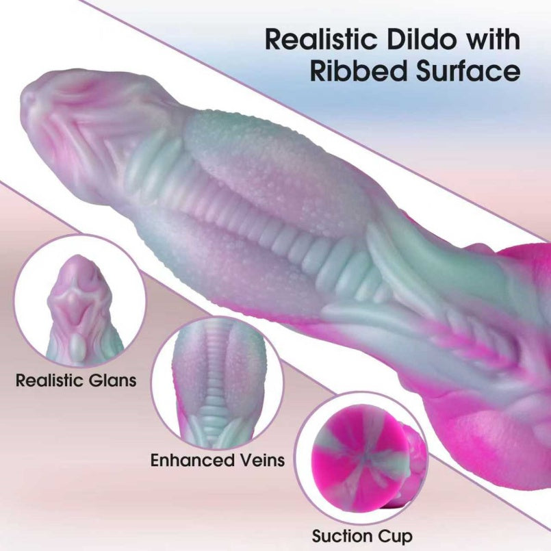 Gode fantastique en silicone en forme de chien monstre anormal – Jouet d'insertion avec expansion localisée pour la stimulation vaginale