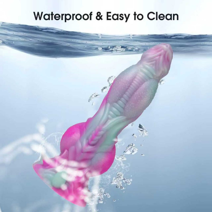Gode fantastique en silicone en forme de chien monstre anormal – Jouet d'insertion avec expansion localisée pour la stimulation vaginale