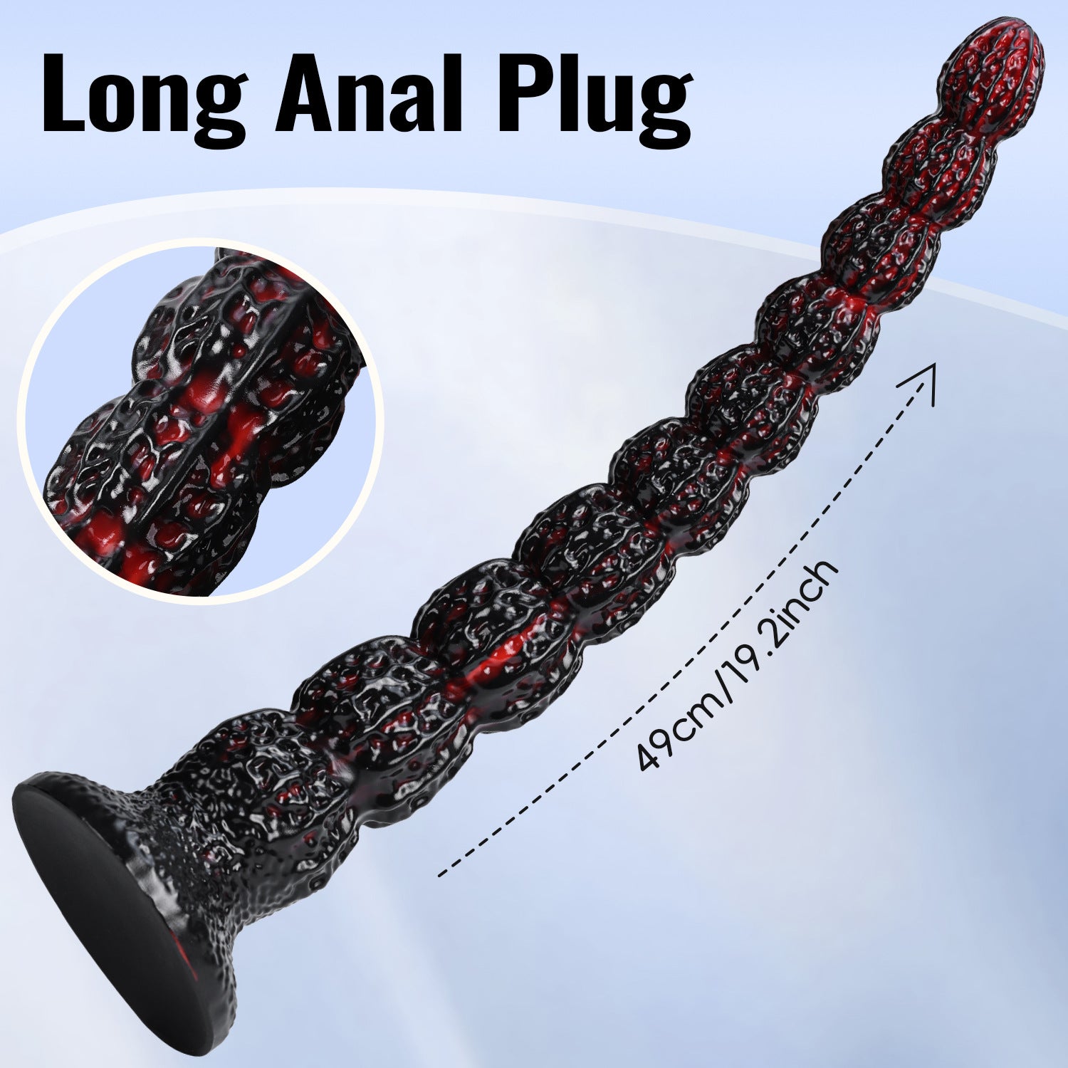 Ultra-Long Anal Bead Chain Walnut  Heavy Fetish Silicone Anal Plug |  Domlust
