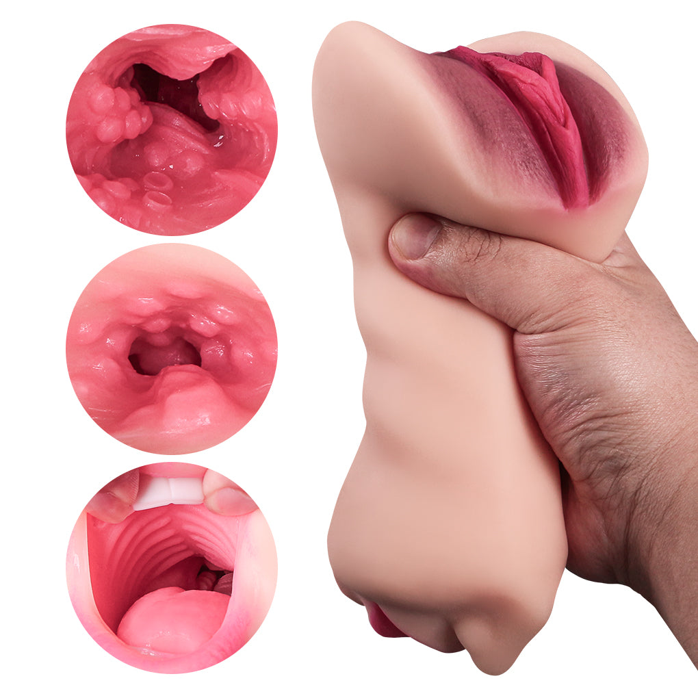 Masturbateur masculin de sexe oral de poche de chatte grandeur nature - Coupe de masturbation de pénis de fellation fantastique