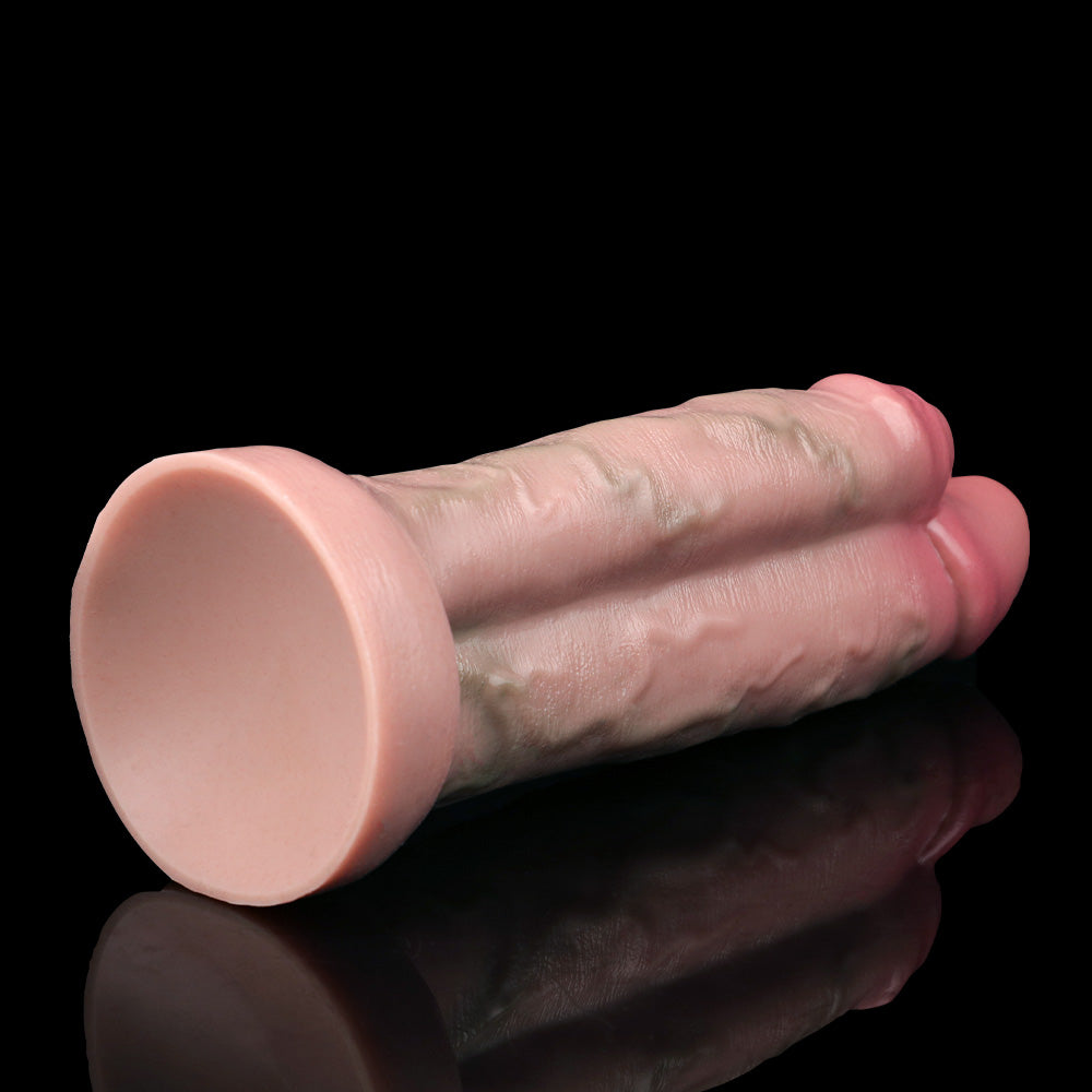 Realistischer Dildo mit doppeltem Ende, Prostata-Massagegerät – Penis in Lebensgröße, Silikon, Masturbation für Frauen