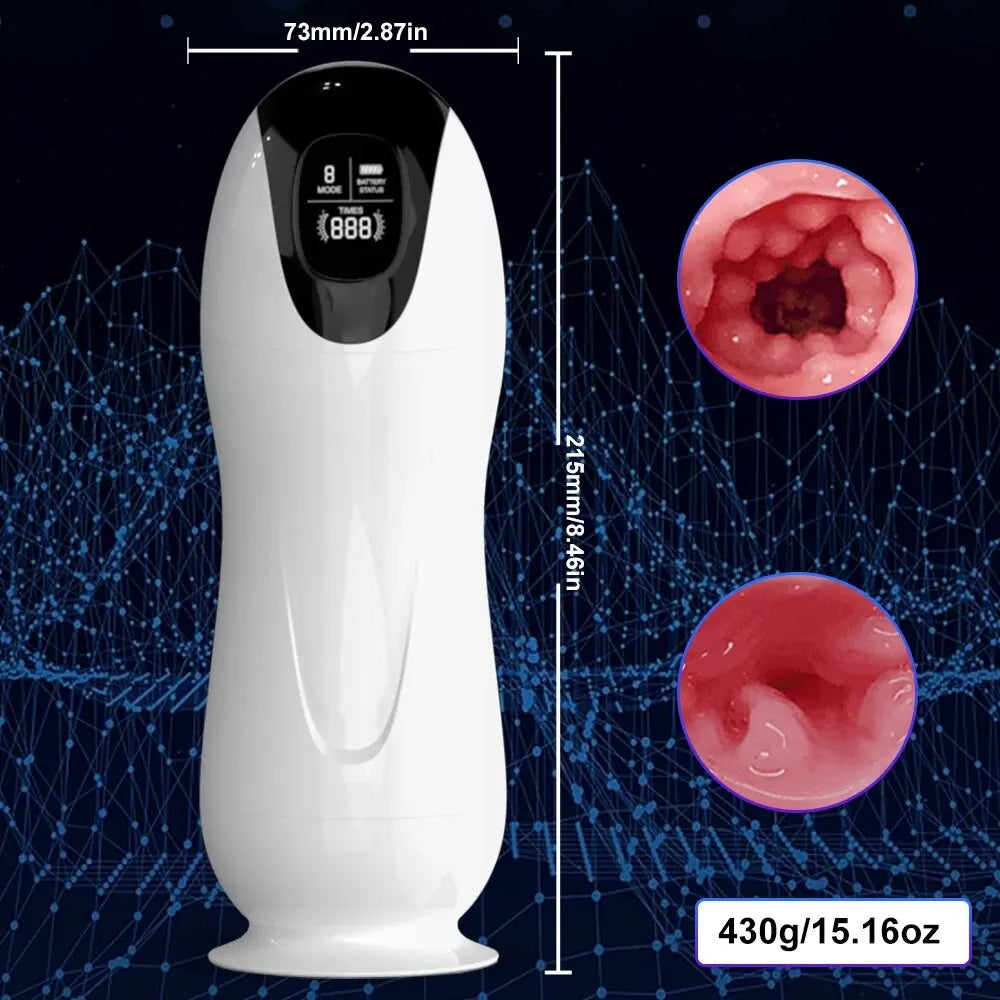 Masturbateur masculin Stroker adulte chatte réaliste - Interaction vocale de massage de pénis à poussée vibrante