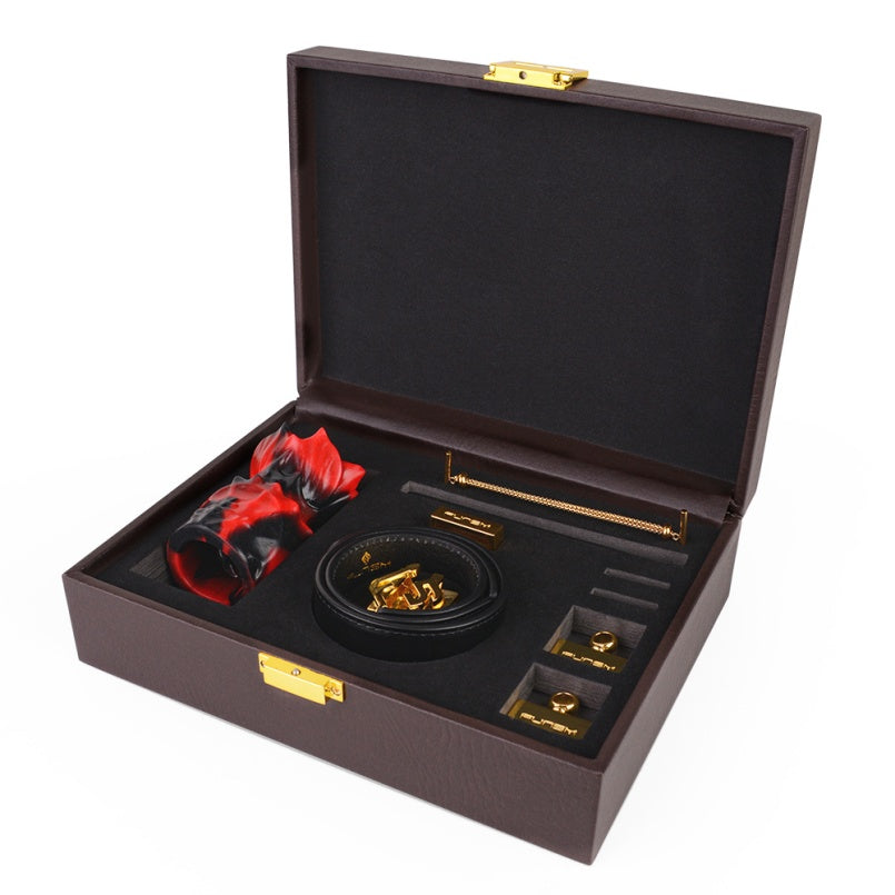 Bâillon-boule fantaisie en silicone noir et rouge - Bondage féminin BDSM Sex Toys