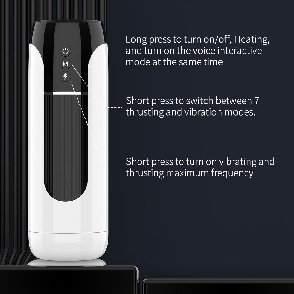 Masturbateur masculin pour adulte avec fellation - Machine de masturbation automatique à succion et poussée du pénis