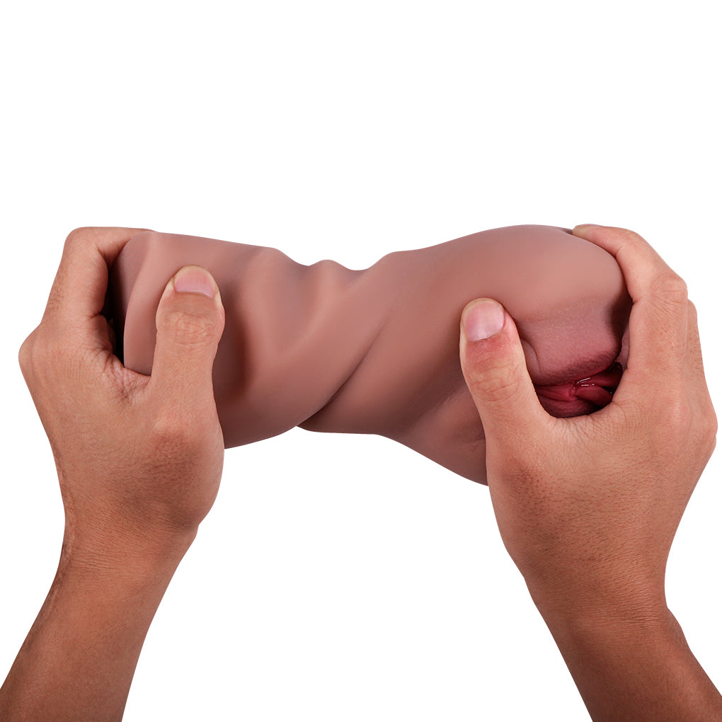 Realistic Pussy Pocket Masturbator - Ebony Women Vagina Penis Masturbation Milk