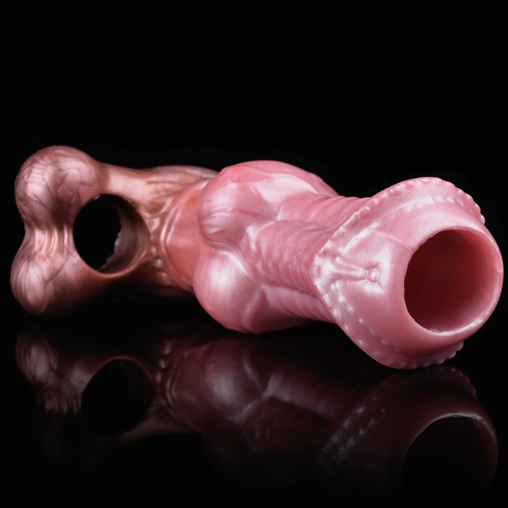 Horse-shape Cock Sleeve Penis Enlarger - Monsterdildo Penis Ring Delay Ejaculation Sex Toy for Men