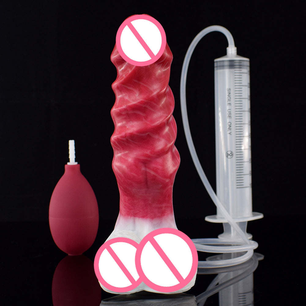 Ejakulierender Monsterdildo-Buttplug – Großes, spiralförmiges Sexspielzeug für die vaginale Prostatamassage für Frauen