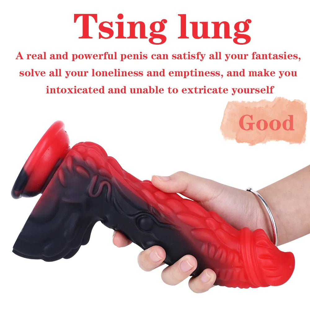 Sangle sans bretelles sur gode dragon godemichet anal - godes monstre en silicone jouets sexuels anaux