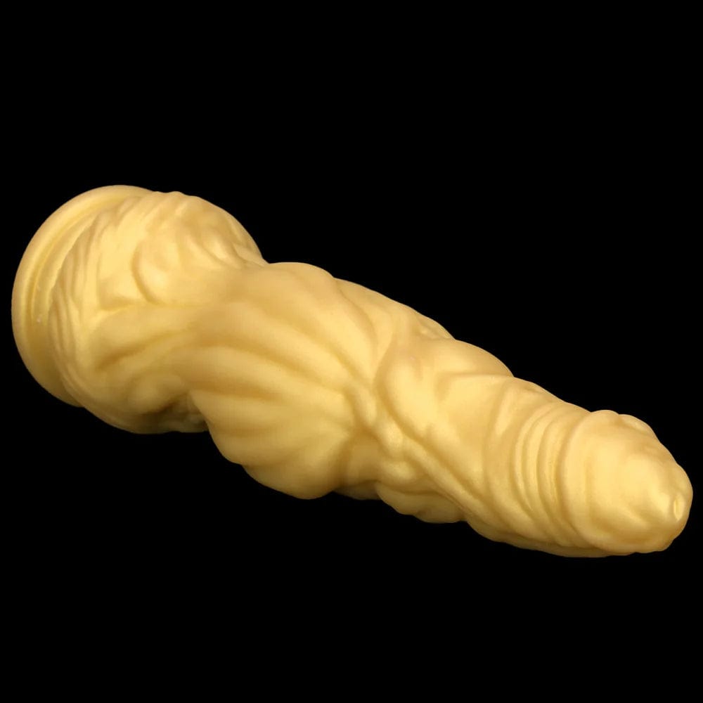 Goldener Monsterdildo-Buttplug – Exotischer geknoteter Analdildo, Vaginal-Prostata-Sexspielzeug