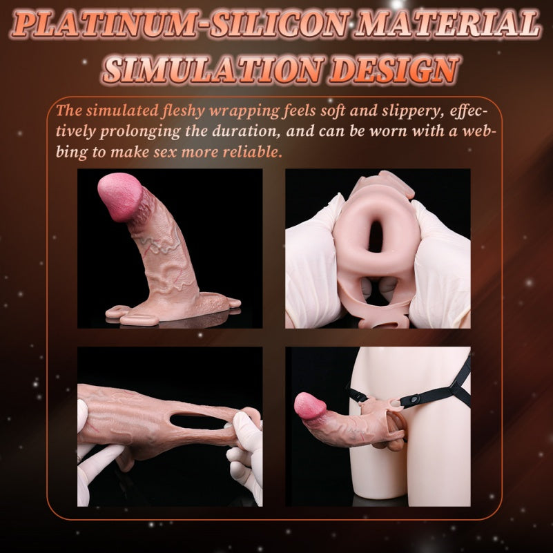 Wearable Realistic Silicone 6-Inch Penis Sleeve - Erectile Dysfunction ED Solution and Ejaculation Control