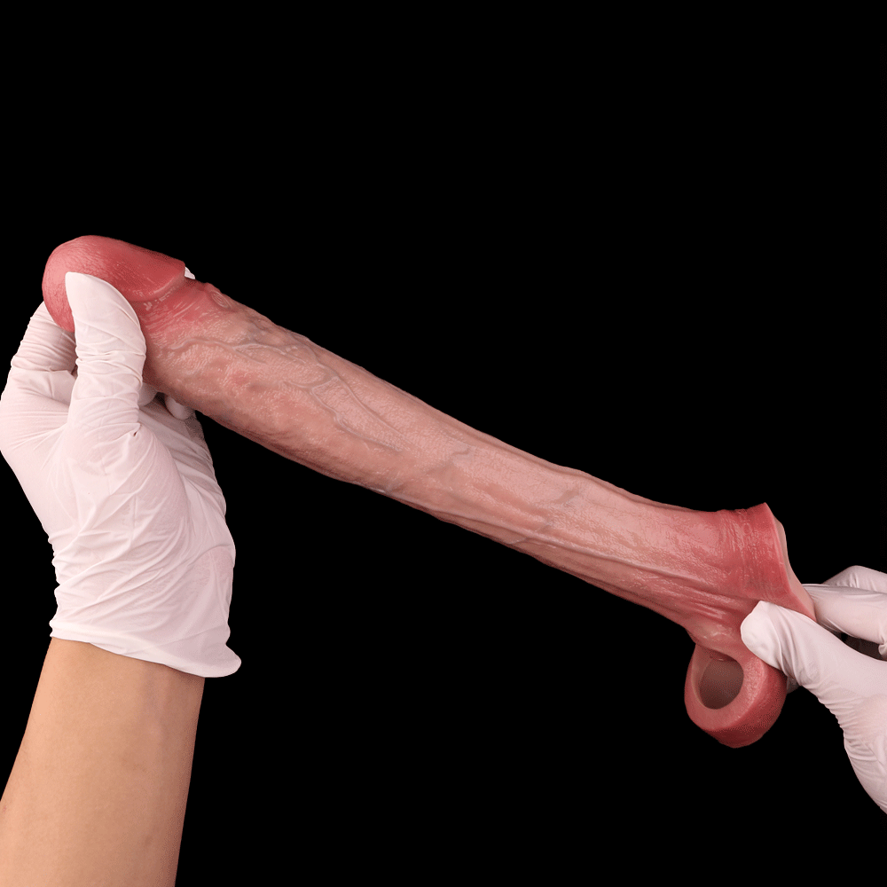 Gaine de pénis réaliste de 20 cm – Gaine vibrante pour pénis, contrôle de l'éjaculation, jouets sexuels pour hommes